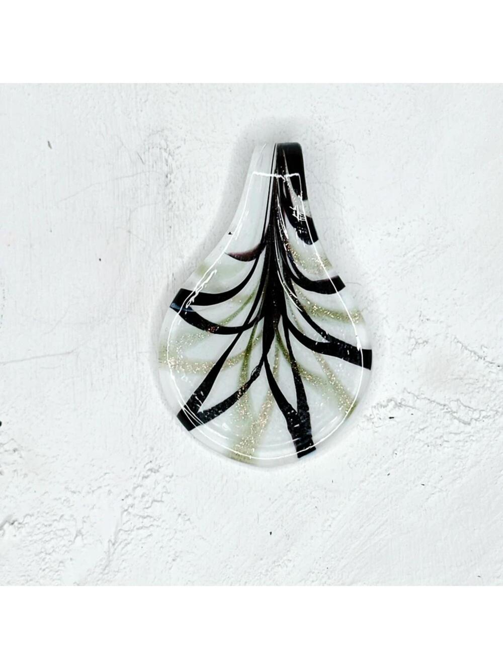 7554u. Green Art Glass Pendant
